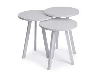 Elegantes weißes Holz Couchtisch-Set im modernen Stil