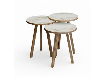 Elegantes braunes Holz Couchtisch-Set im modernen Design