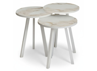 Elegantes Beiges Holz Couchtisch-Set in modernem Design