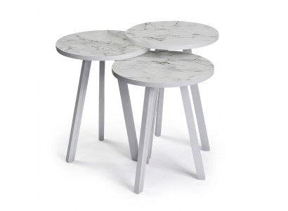 Elegantes weißes Holz Couchtisch-Set modern und stilvoll