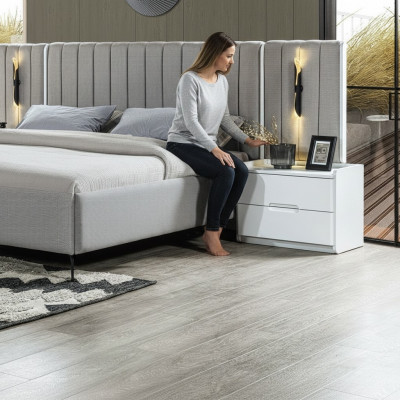 Modern white nightstand