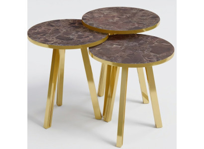 Eleganter brauner Couchtisch aus Holz und Metall