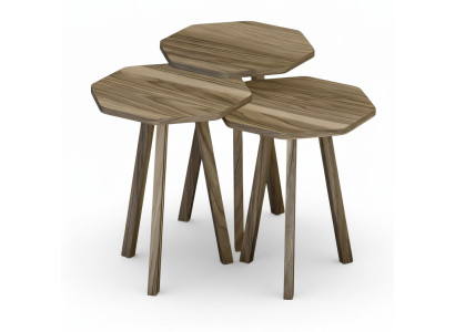 Elegantes braunes Holz Couchtisch-Set modern stilvoll