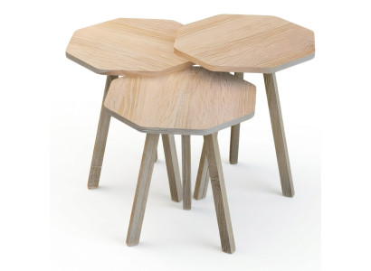 Elegantes braunes Holz Couchtisch-Set im modernen Stil