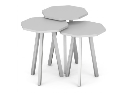 Elegantes weißes Holz Couchtisch-Set modern und vielseitig