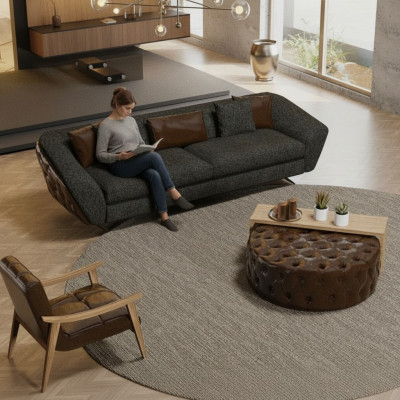 Sofa set, armchair and modern table