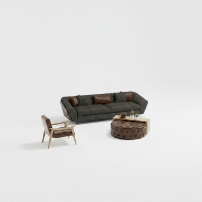 Sofa set, armchair and modern table