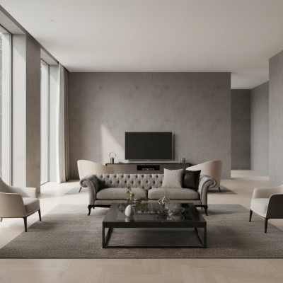 Modern three-seater, nice design, comfortable