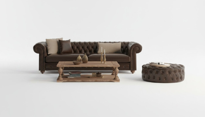 Sofa for the living room and pouf that combines style and comfort