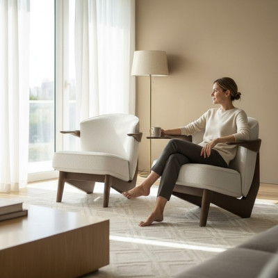 Modern design table Lusso, soft, without excessive decoration