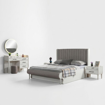 Complete bed with 5 pieces for the bedroom. Bed, nightstand, wardrobe