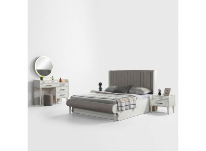 Complete bed with 5 pieces for the bedroom. Bed, nightstand, wardrobe