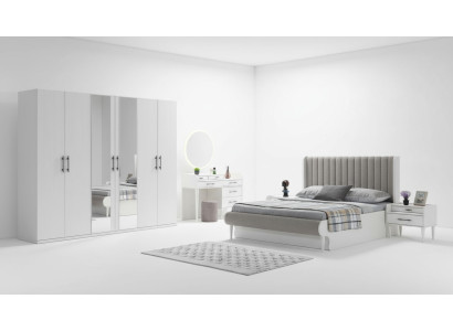 Bedroom furniture set Koko 6 pieces modern bed wardrobe nightstand