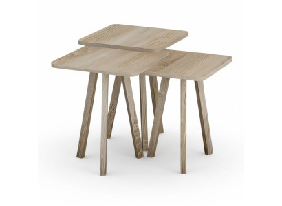 Beige Holz Couchtisch-Set Modern Elegant Wohnzimmermöbel
