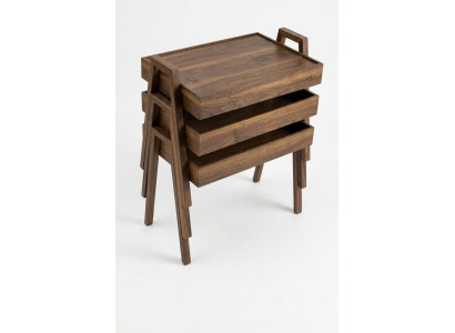 Elegantes braunes Holz Couchtisch-Set modern und robust
