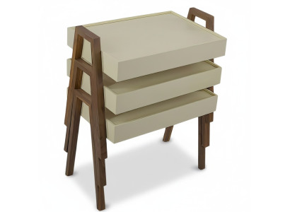 Couchtisch-Set aus Holz in Beige modern und stilvoll
