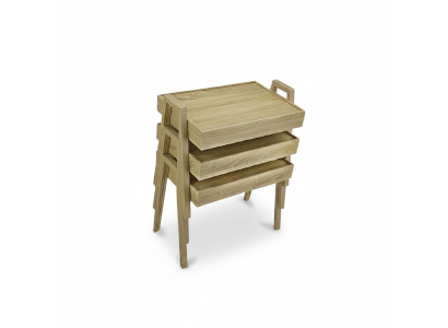 Couchtisch-Set aus Holz in Braun modern elegant