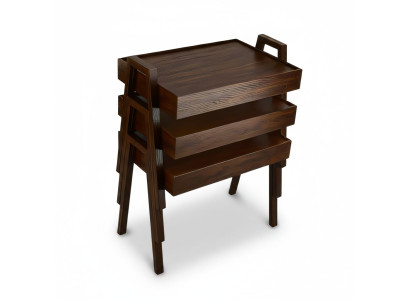 Elegantes braunes Holz Couchtisch-Set im modernen Design
