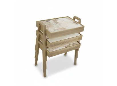 Couchtisch-Set aus Holz in Beige elegant und stilvoll