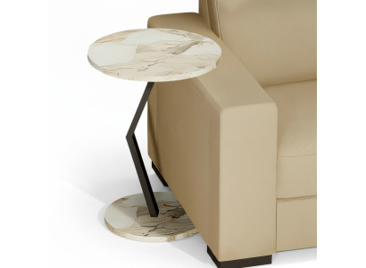 Beistelltisch aus Holz in Beige modern eleganter Wohnzimmertisch