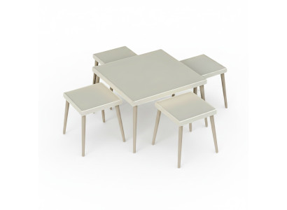 Elegantes weißes Wohnzimmer-Set aus Holz mit modernem Design