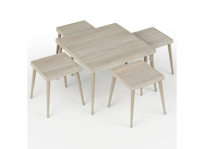 Wohnzimmer-Set Beige Holz Modern Elegant