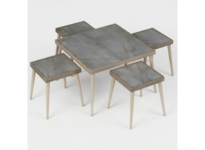 Modernes Wohnzimmer-Set Grau aus Holz und MDF