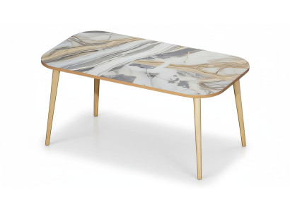 Mehrfarbiger Holz-Couchtisch im modernen Design