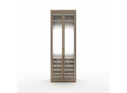 Goldener Weinschrank aus Edelstahl mit Dual-Zone Temperaturregelung
