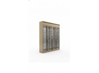 Goldener Edelstahl-Weinschrank im modernen Luxusstil