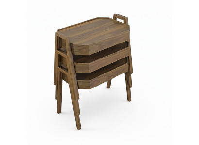 Couchtisch-Set aus Holz in Braun modern elegant