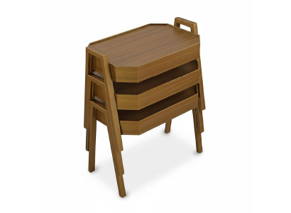 Elegantes braunes Holz Couchtisch-Set modern und stilvoll