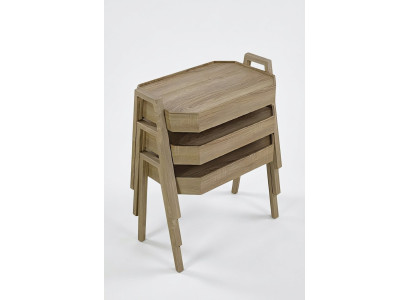 Elegantes braunes Holz Couchtisch-Set im modernen Design