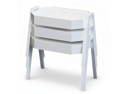 Elegantes weißes Couchtisch-Set aus Holz modern Stil