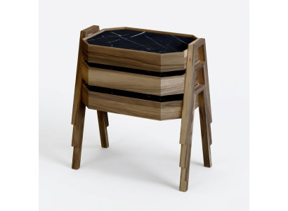 Schwarzes Holz Couchtisch-Set modern und stilvoll