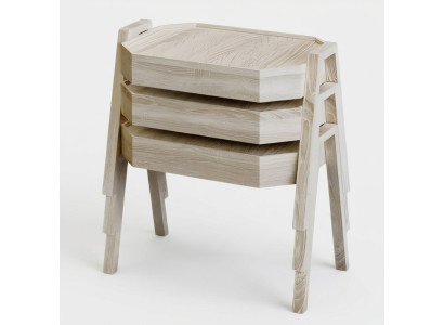 Elegantes Beiges Holz Couchtisch-Set Modern Wohnzimmermöbel