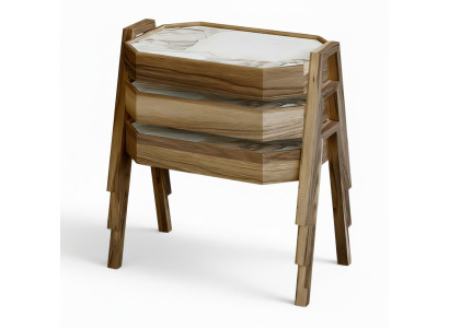 Elegantes braunes Holz Couchtisch-Set modern stilvoll