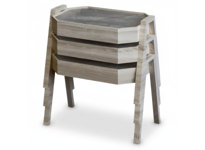 Elegantes graues Couchtisch-Set aus Holz im modernen Stil