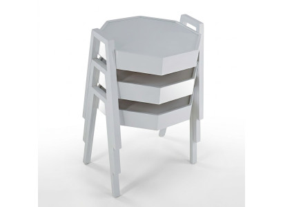 Couchtisch-Set aus Holz in Weiß modern und stilvoll