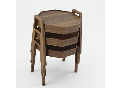 Couchtisch-Set aus Holz in Braun modern elegant