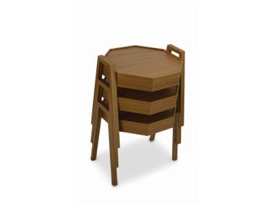 Elegantes Couchtisch-Set aus Holz in warmem Braunstil