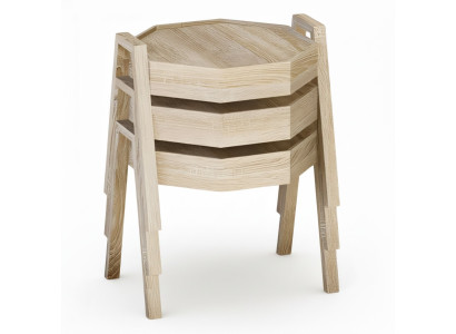 Couchtisch-Set aus Holz in Beige modern elegant