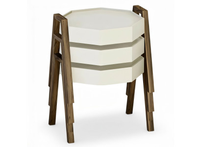 Elegantes Beiges Holz Couchtisch-Set in Modernem Design
