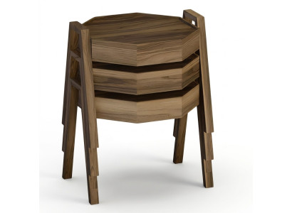Couchtisch-Set aus Holz in Braun modern eleganter Wohnstil