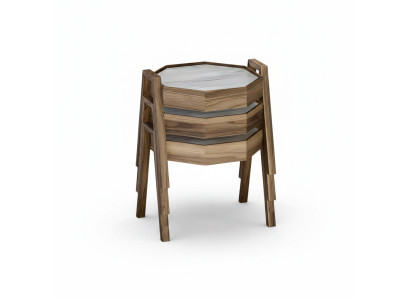 Elegantes braunes Holz Couchtisch-Set modern stilvoll