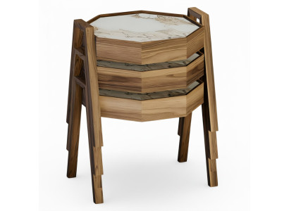 Elegantes braunes Holz Couchtisch-Set modern, stilvoll, hochwertig