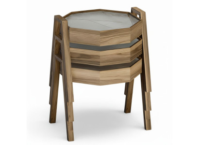 Couchtisch-Set aus Holz in Braun modern elegant