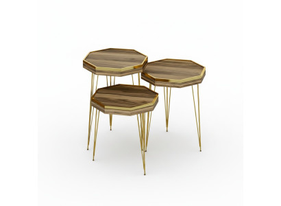 Beistelltisch Holz Beige Elegant Zeitlos