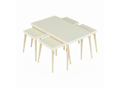 Beiger Holztisch im modernen Design mit stilvoller Optik