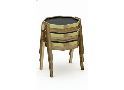 Elegantes schwarzes Couchtisch-Set aus Holz im modernen Stil
